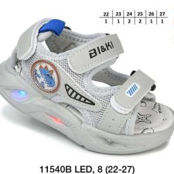Sandały dziecięce 1026-3462-11540B LED (8par／22-27) biało-niebieski