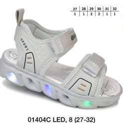 Sandały dziecięce 1026-3484-01404C LED (8par／27-32) szary