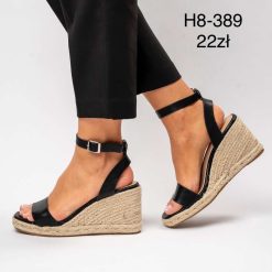 Sandały na koturnie damskie 1026-1376-H8-389 (12par 36-41)