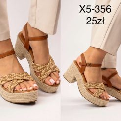 Sandały na koturnie damskie 1026-1378-X5-356 (12par 36-41)