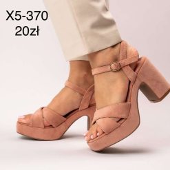 Sandały na słupku damskie 1026-1498-X5-370 (12par 36-41) różowy