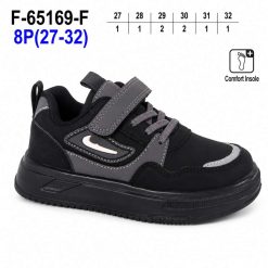Trampki dziecięce 1026-2778-F-65169-F (8par／27-32) czarny ／ szary