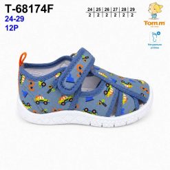 Trampki dziecięce 1026-2850-T-68174-F (12par／24-29) niebieski ／ szary ／ wielokolorowy
