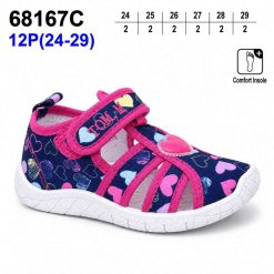 Trampki dziecięce 1026-2854-T-68167-C (12par／24-29) granatowy ／ różowy ／ wielokolorowy