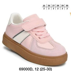 Trampki dziecięce 1026-3040-69001-D (12par／31-36) biało-różowy
