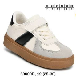 Trampki dziecięce 1026-3044-69000-B (12par／25-30) biało-czarny