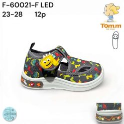 Trampki dziecięce 1026-3184-T-60021-F,LED (12par／23-28) czarno-żółty