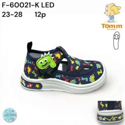 Trampki dziecięce 1026-3185-T-60021-K,LED (12par／23-28) czarno-zielony