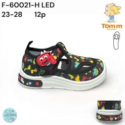Trampki dziecięce 1026-3186-T-60021-H,LED (12par／23-28) czarno-czerwony