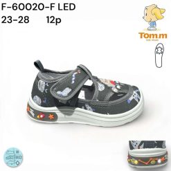 Trampki dziecięce 1026-3187-T-60020-F,LED (12par／23-28) czarno-szary