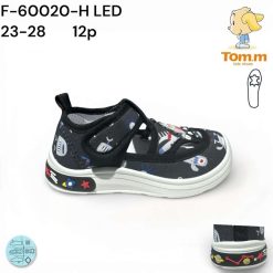 Trampki dziecięce 1026-3188-T-60020-H,LED (12par／23-28) czarno-szary