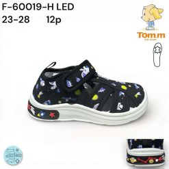 Trampki dziecięce 1026-3190-T-60019-H,LED (12par／23-28) czarny