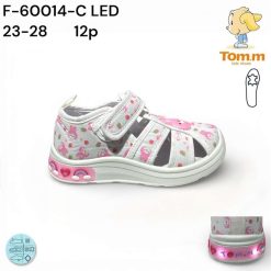 Trampki dziecięce 1026-3194-T-60014-C,LED (12par／23-28) biało-różowy