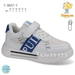 Trampki dziecięce 1026-3219-T-0657-V (8par／26-31) biało-niebieski