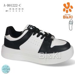 Trampki dziecięce 1026-3235-A-B01222-C (8par／35-39) biało-czarny