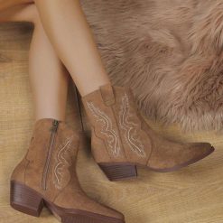Botki na Obcasie damskie 1026-4110-KE259 (12par∕36-41) khaki