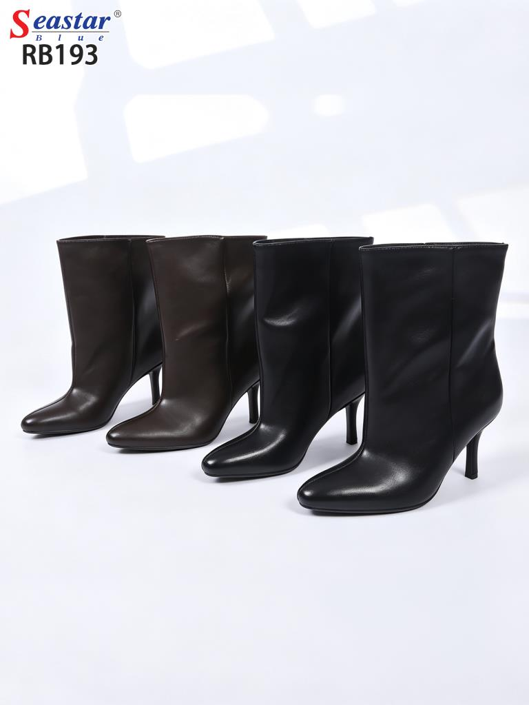Botki na Obcasie damskie 1026-4209-RB193 (12par∕36-41) brązowy