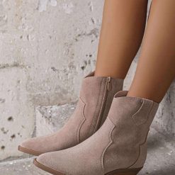 Botki na Obcasie damskie 1026-4373-NS607 (8par∕36-41) khaki