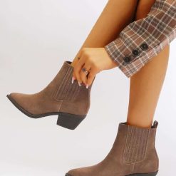 Botki na Obcasie damskie 1026-4379-NC1363 (8par∕36-41) khaki