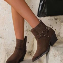 Botki na Obcasie damskie 1026-4386-NC1360K (8par∕36-41) kawowy