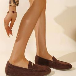 Mokasyny damskie 1026-4428-T688 (12par∕36-41) brązowy