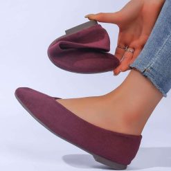 Baleriny damskie 1026-4488-JH581 (12par∕36-41) bordowy