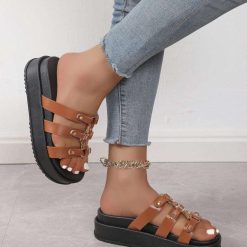 Klapki damskie 1026-4495-CK305 (12par∕36-41) kamelowy