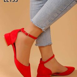 Czółenka damskie 1026-4498-LE133 (12par∕36-41) czerwony