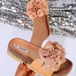 Klapki damskie 1026-4511-BG227 (12par∕36-41) kamelowy