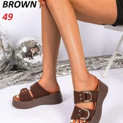 Klapki damskie 1026-4685-RR33 (12par∕36-41) brązowy