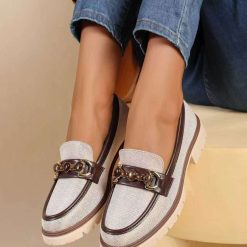 Mokasyny damskie 1026-4915-JH556 (12par∕36-41) lniany