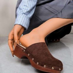 Klapki damskie 1026-4962-YY48 (12par∕36-41) brązowy