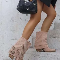 Botki na Obcasie damskie 1026-4995-NS591 (12par∕36-41) khaki