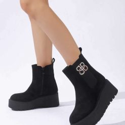 Botki na Koturnie damskie 1026-5010-NS575 (12par∕36-41) czarny