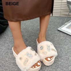 Kapcie damskie 1026-5268-BG213 (12par∕36-41) beżowy
