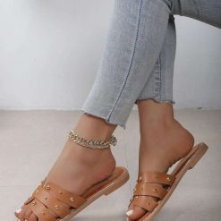 Klapki damskie 1026-5271-CK330 (12par∕36-41) kamelowy