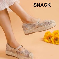 Espadryle damskie 1026-5424-JH396 (12par∕36-41) wzór wężowy