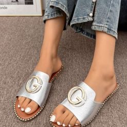 Klapki damskie 1026-5441-LL342 (12par∕36-41) srebrny
