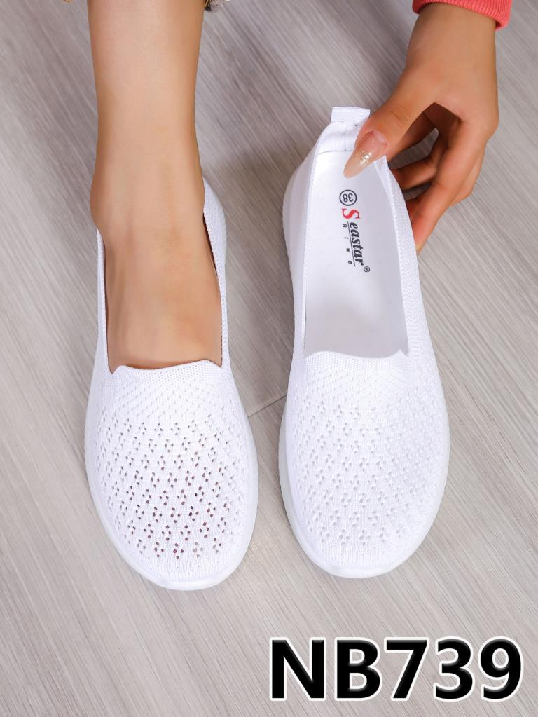 Buty Sportowe Wsuwane damskie 1026-5590-NB739 (12par∕36-41) biały