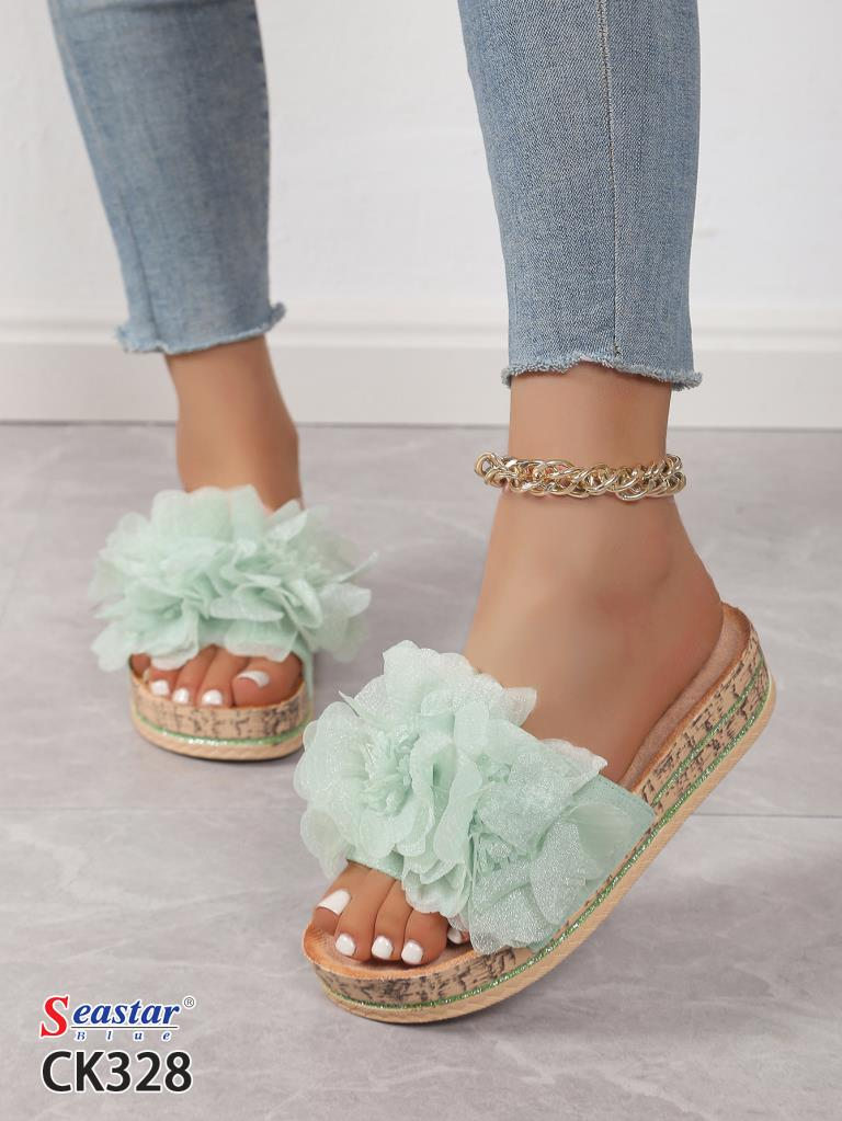 Klapki damskie 1026-5640-CK328 (12par∕36-41) zielony