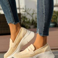 Buty Sportowe Wsuwane damskie 1026-5800-T621 (12par∕36-41) beżowy