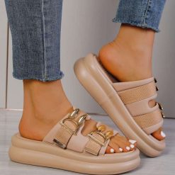 Klapki damskie 1026-5882-BG193 (12par∕36-41) khaki