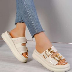 Klapki damskie 1026-5883-BG193 (12par∕36-41) beżowy