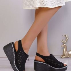 Klapki na Koturnie damskie 1026-5987-TS168 (12par∕36-41) czarny
