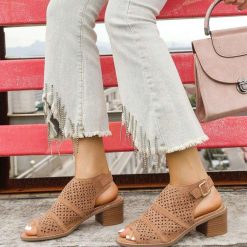 Sandały Na Słupku damskie 1026-6114-RR22 (12par∕36-41) khaki