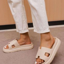 Klapki damskie 1026-6170-BG198 (12par∕36-41) khaki