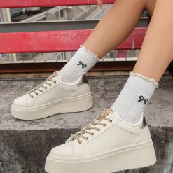 Buty Sportowe damskie 1026-6187-NB751 (12par∕36-41) beżowy