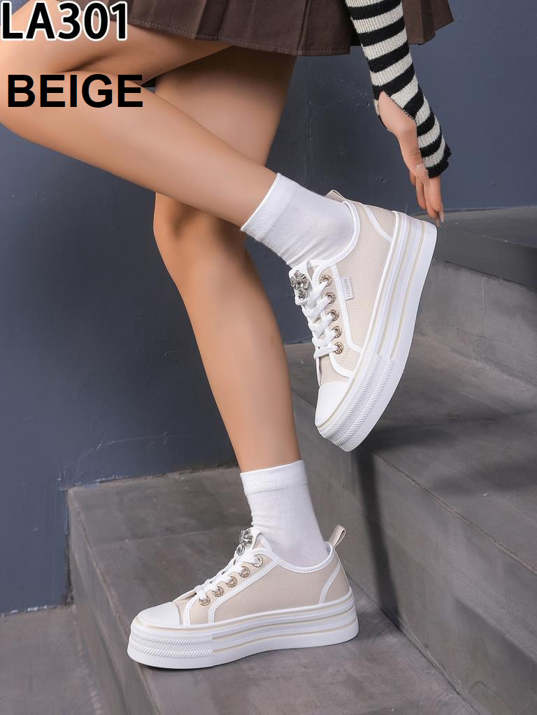 Buty Sportowe damskie 1026-6211-LA301 (12par∕36-41) beżowy