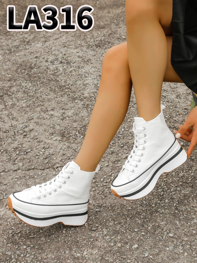 Trampki Na Koturnie damskie 1026-6232-LA316 (12par∕36-41) biały