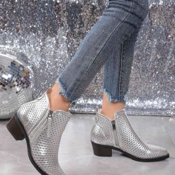 Botki damskie 1026-6343-KE253 (12par∕36-41) srebrny